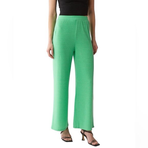 Peach Netta Shimmer High Waist Wide Leg Pants Women’s Size Medium- Green - Picture 1 of 10